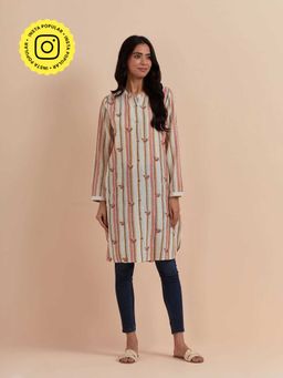 Mukul - Multi-Color Embroidered Cotton Kurta