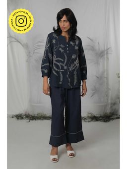 Mukul - Navy Blue Embroidered Co-Ord's
