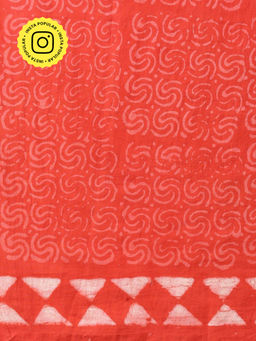 Okhai - 'Inspire' Hand Block Printed Mirror Work Pure Cotton Saree With Unstitched Blouse