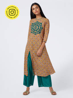 Okhai - Mystic Spirit Appliqué Cotton Hand Block Print Kurta