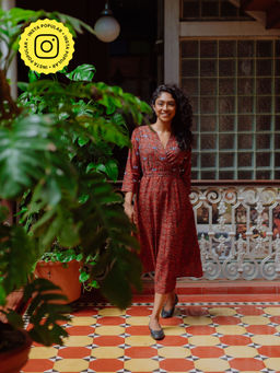 Okhai - Red Mirror Work Dress