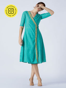 Okhai - Sea Green Embroidered Dress