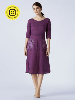 Okhai - Purple Embroidered Dress