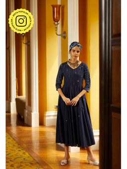 Okhai - Indigo Embroidered Dress