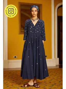 Okhai - Indigo Embroidered Dress