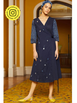 Okhai - Indigo Embroidered Dress
