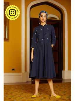 Okhai - Indigo Embroidered Dress