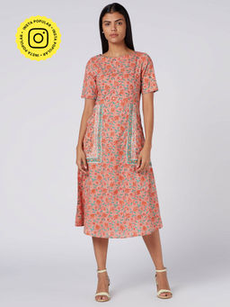 Okhai - Floral Notes Cotton Hand Block Print Dress