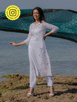 Okhai - 'Vibgyor' Embroidered Cotton (Set of 2)