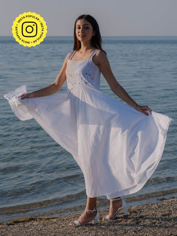 Okhai - 'Gleam' Embroidered Cotton Dress