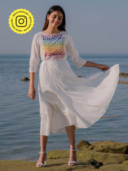 Okhai - 'Whimsical' Embroidered Cotton Dress