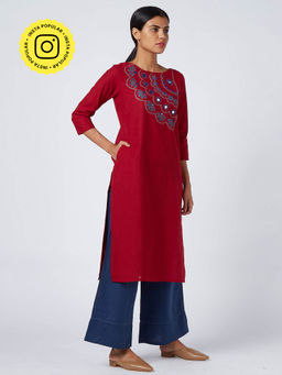 Okhai - Trailblazer Embroidered Cotton Kurta