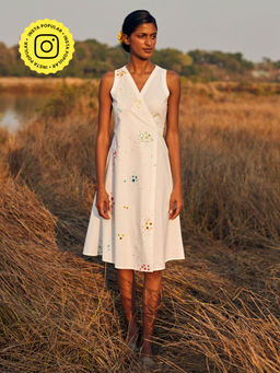 Okhai - 'Illusion' Mirror Work Pure Cotton Wrap Dress