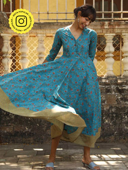 Okhai - 'Royal Highness' Pure Cotton Hand Block Printed Dress