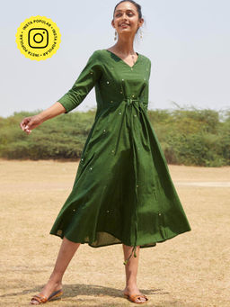 Okhai - 'Jade' Mirror Work Pure Cotton Dress