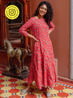 Okhai - Meera Pure Cotton Mirror Work Dress