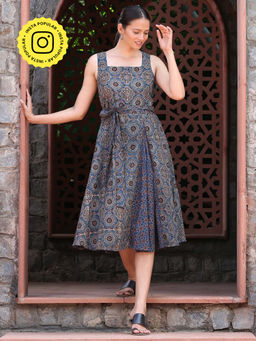 Okhai - Legend Pure Cotton Handblock Printed Ajrakh Dress