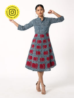 Okhai - Blue Euphoric Hand Block Print Dress