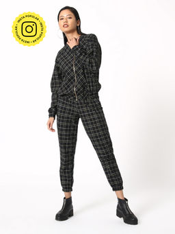 Okhai - Black Globetrotter Embroidered Cotton Bomber Jacket Pant Set