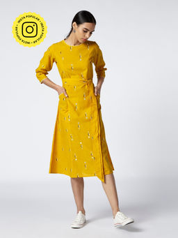 Okhai - Yellow Optimist Hand Embroidered Midi Dress