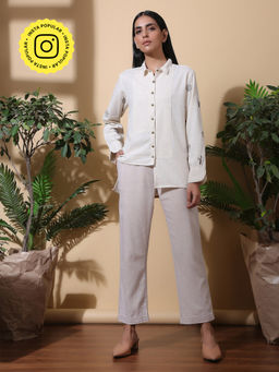 Okhai - Botanical Hand Embroidered Cotton Shirt