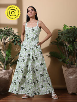Okhai - Succulent Hand Block Printed Pure Cotton Jumpsuit