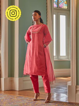 Okhai - Pink Sunrise Ruby Kurta