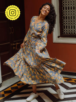 Okhai - Aloha Mora Pure Cotton Hand Block Printed Dress