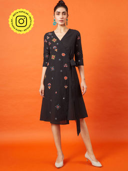 Okhai - Empress Kutch Embroidered Wrap Dress