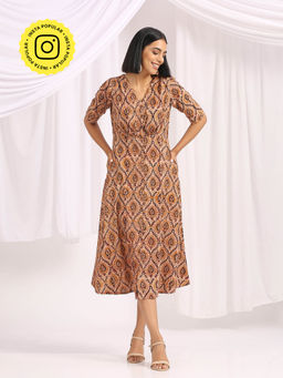 Okhai - Raftan Hand Block Printed Kalamkari Dress