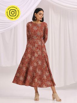 Okhai - Khoobam Hand Block Printed Kalamkari Dress