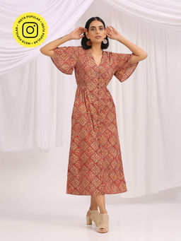 Okhai - Khwab Hand Block Printed Kalamkari Dress