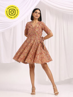 Okhai - Mahtab Hand Block Printed Kalamkari Short Dress