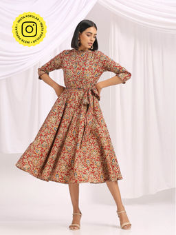 Okhai - Jigar Hand Block Printed Kalamkari Dress (Set of 2)