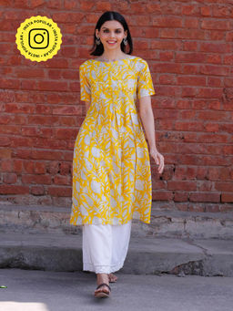 Okhai - Radiant Sun' Cotton Hand Block Print Dress