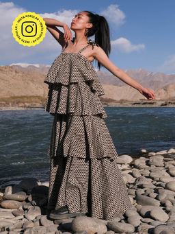 Okhai - Wildfire Hand Block Printed Cotton Dress