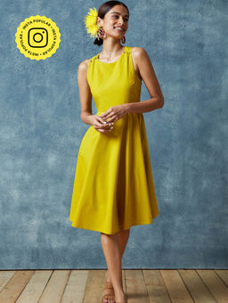 Okhai - Yellow Honeypie Handwoven Pure Cotton Dress