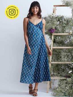 Okhai - Shore Hand Block Printed Pure Cotton Dress