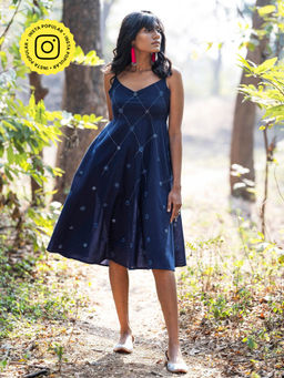 Okhai - Evening Glow Hand Embroidered Mirror Work Dress