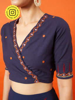 Okhai - Pasha Kutch Embroidered Pure Cotton Blouse