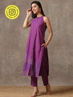Okhai - Thoughtful Pure Cotton Hand Embroidered Kurta Pant (Set of 2)