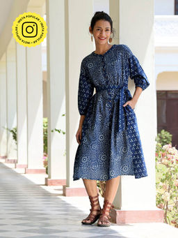 Okhai - Bohemian Pure Cotton Hand Block Printed Dress (Set of 2)