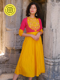 Okhai - Solana Hand Embroidered Pure Cotton Mul Dress