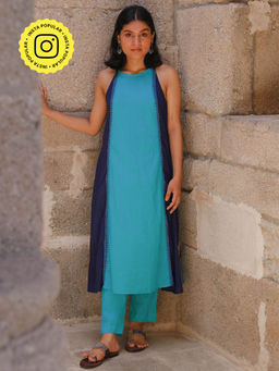 Okhai - Rivulet Hand Embroidered Mul Kurta Pant (Set of 2)