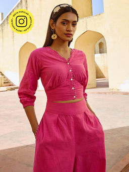 Okhai - Mandapa Hand Embroidered Pure Cotton Top