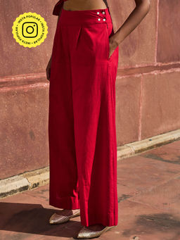 Okhai - Vaastu Pure Cotton High-waisted Pants
