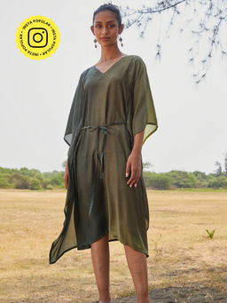 Okhai - Daphne Muslin Modal Ombre Kaftan Dress (Set of 2)