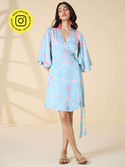 Okhai - Athens Tie-And-Dye Modal Silk Wrap Dress