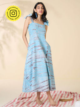 Okhai - Laguna Lines Tie-And-Dye Pure Cotton Strap Dress