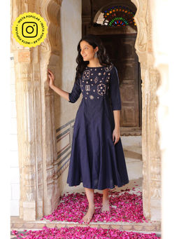 Okhai - Cotton Embroidered Mirror Work Dress